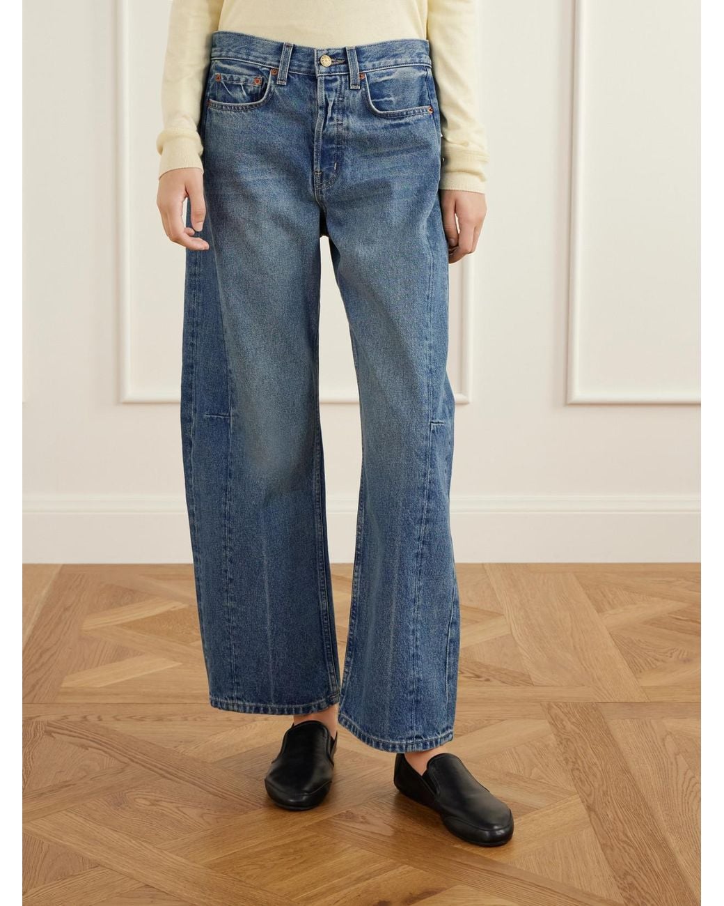 B Sides Blue Slim Lasso High-Rise Wide-Leg Jeans