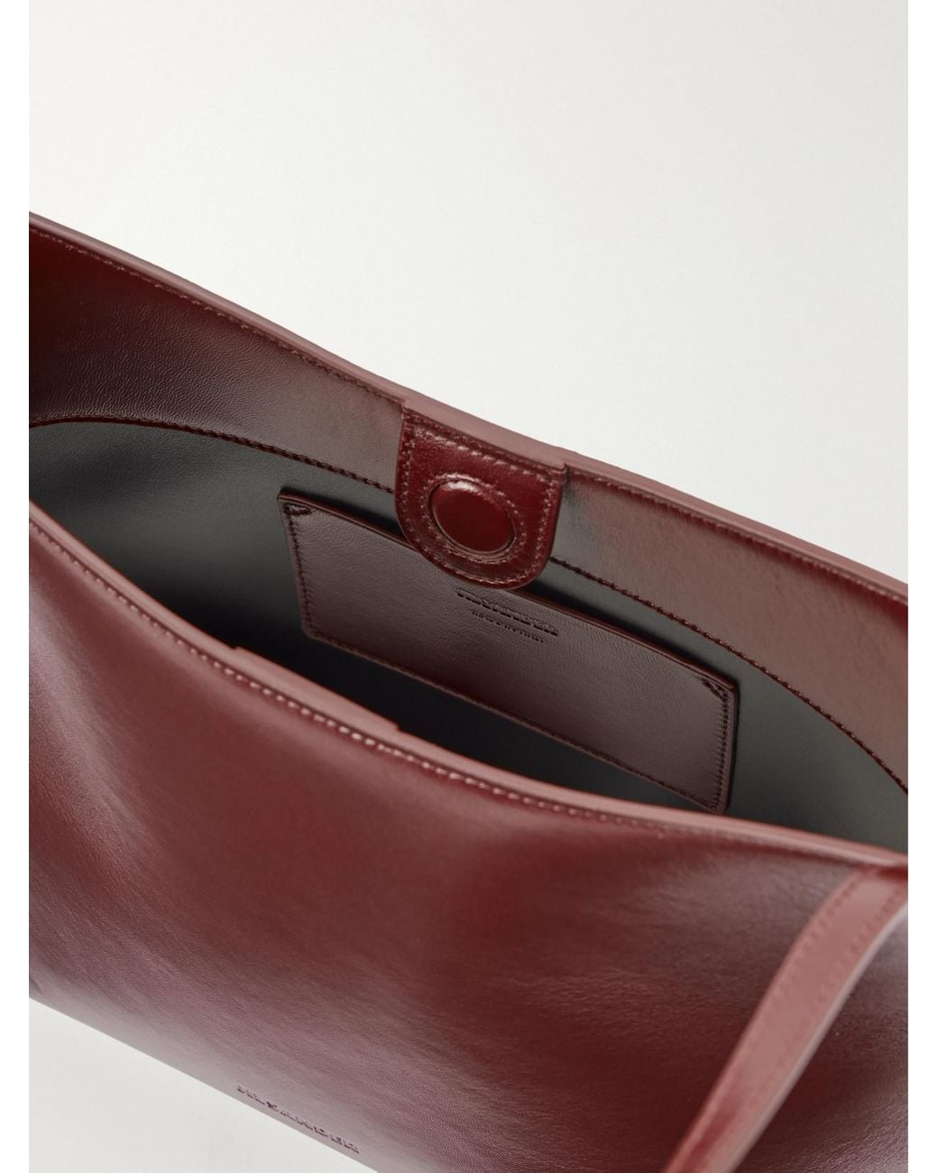 Jil Sander Red Kante Leather Shoulder Bag