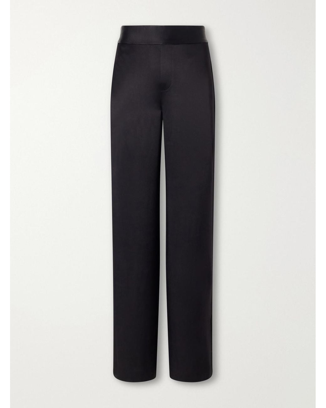 Lisa Yang Blue Satin Straight-Leg Pants