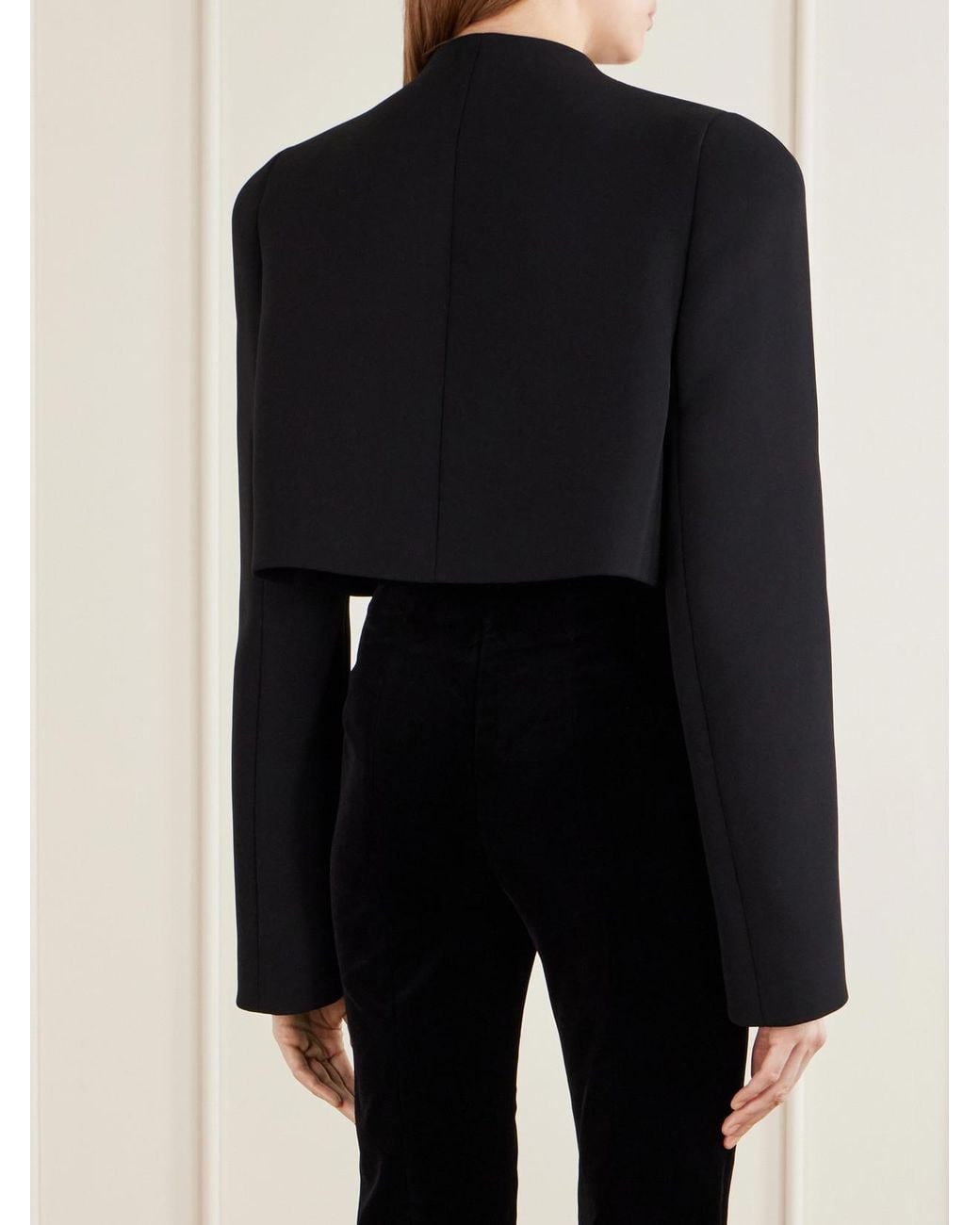 Khaite Black Samo Cropped Crepe Jacket
