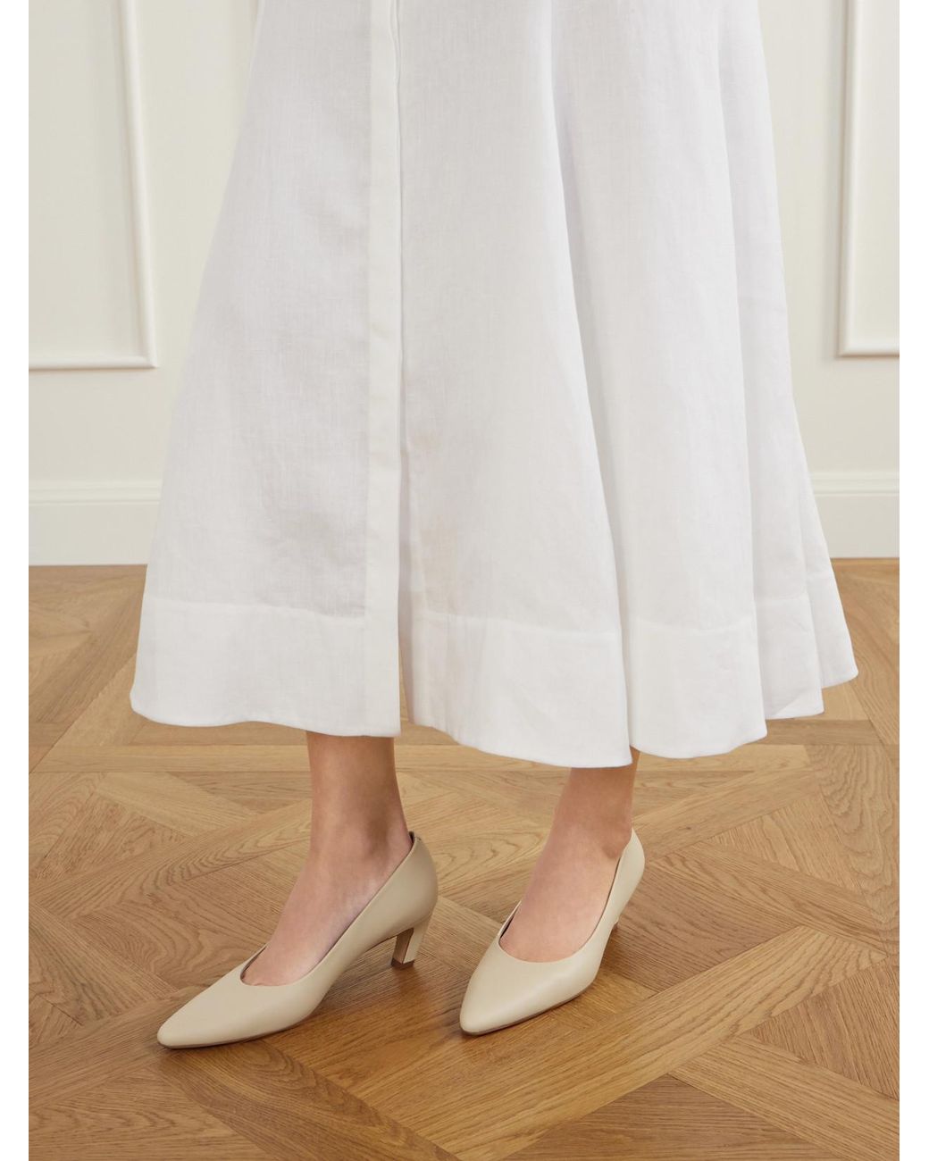 Gabriela Hearst Natural Peggy 50 Leather Pumps