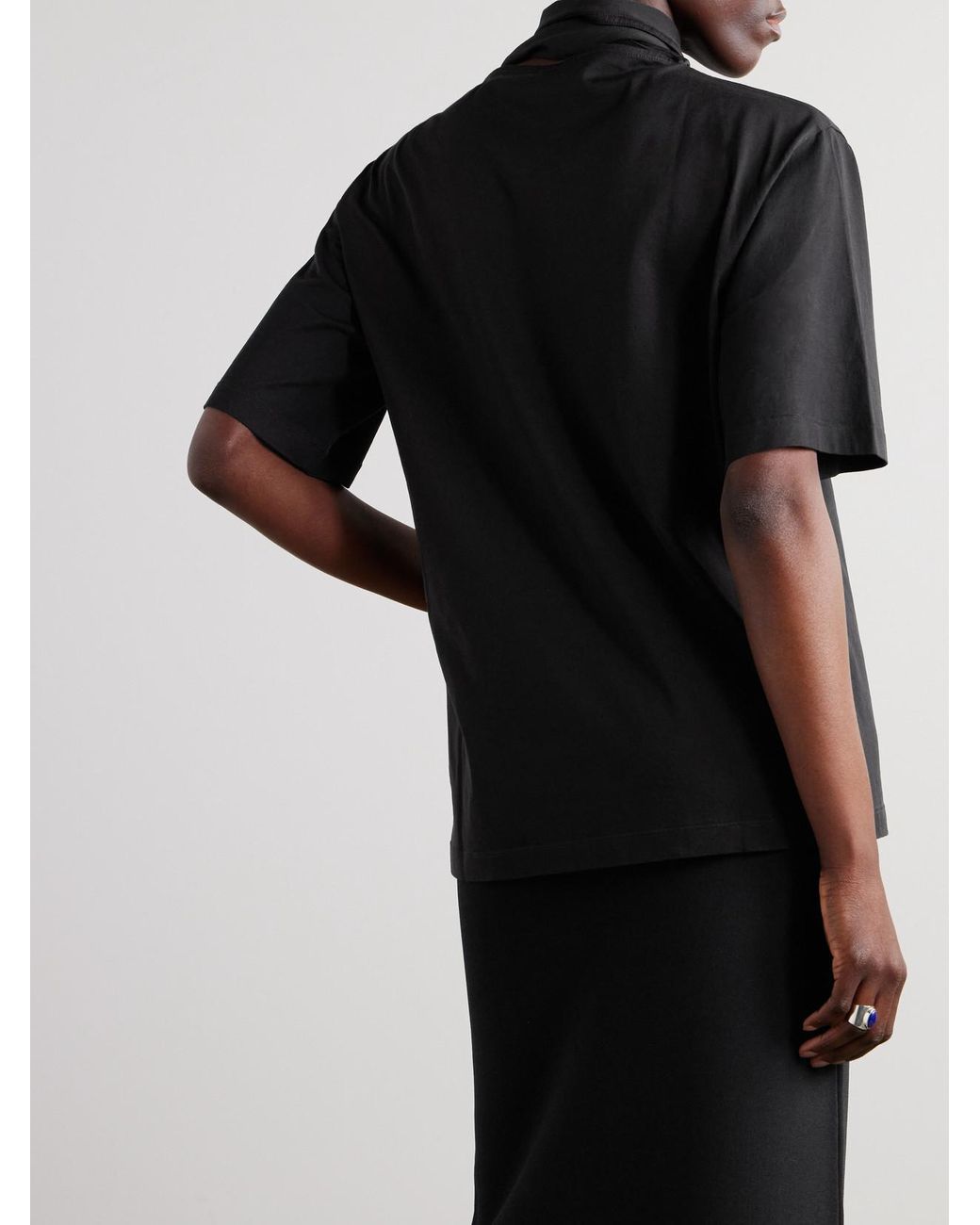 Tシャツ・カットソー Lemaire High Neck Tie Detail T-Shirt