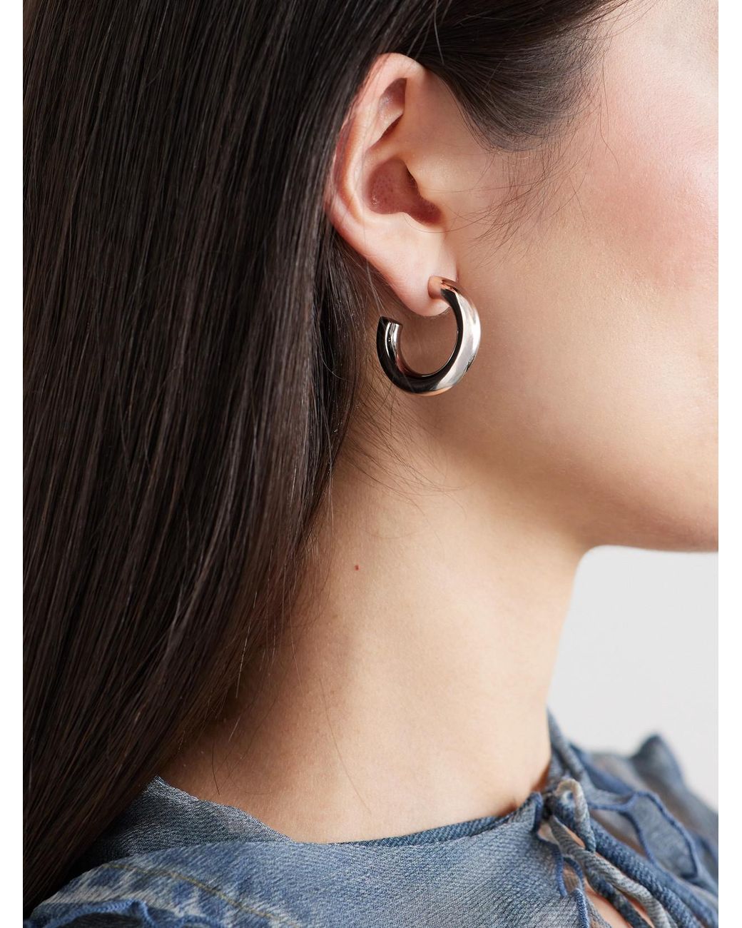 Jennifer Fisher White Natasha Huggies-Tone Hoop Earrings