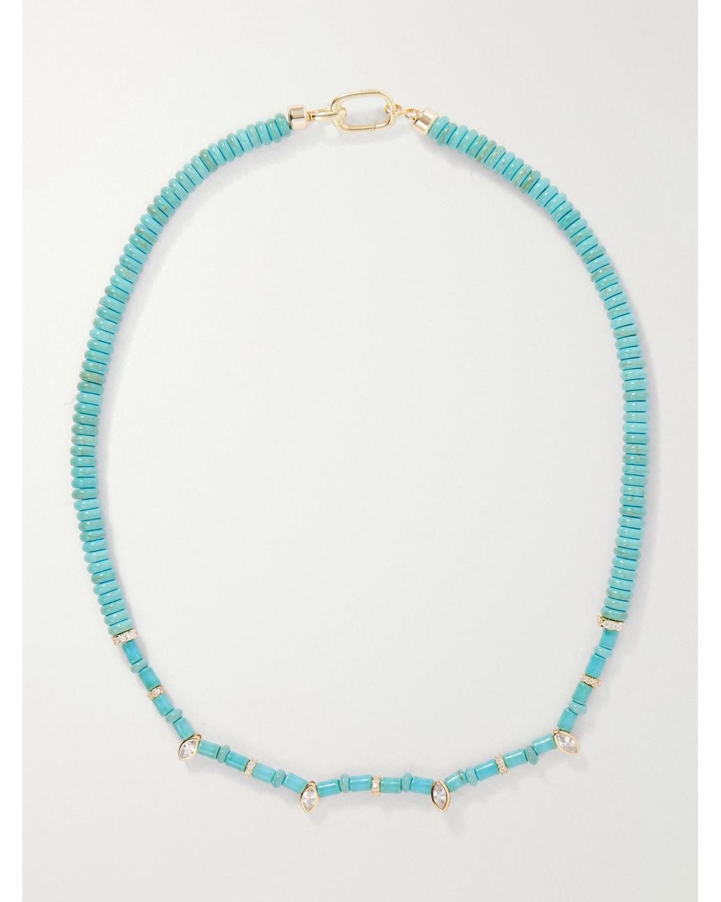 Joolz by Martha Calvo Blue Ella And Crystals 14-Karat-Plated Beaded Necklace