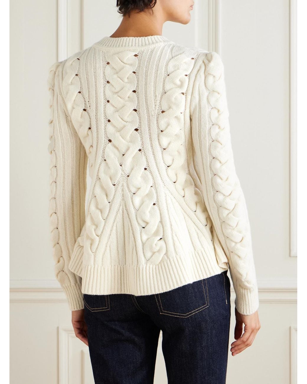 Alexander McQueen Natural Cable-Knit Wool And Cashmere-Blend Sweater