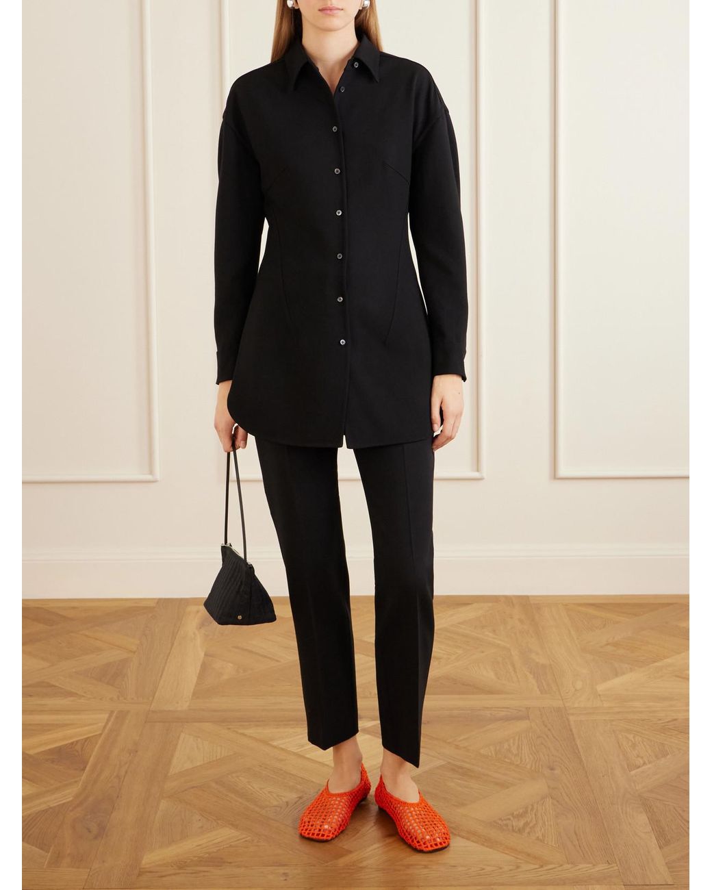 Max Mara Blue Acino Wool-Blend Mid-Rise Slim-Leg Pants