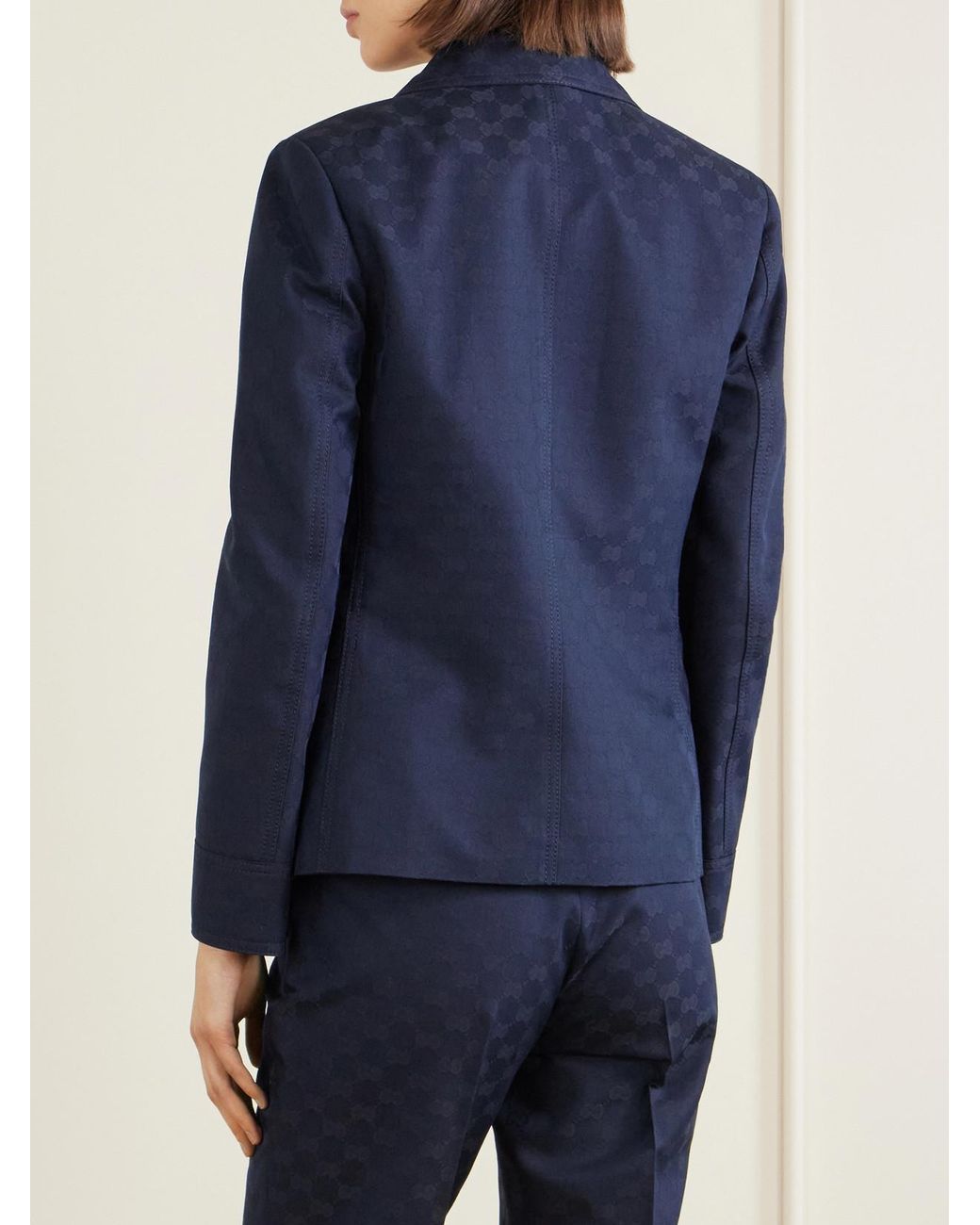 Gucci Blue Jacquard-Twill Jacket
