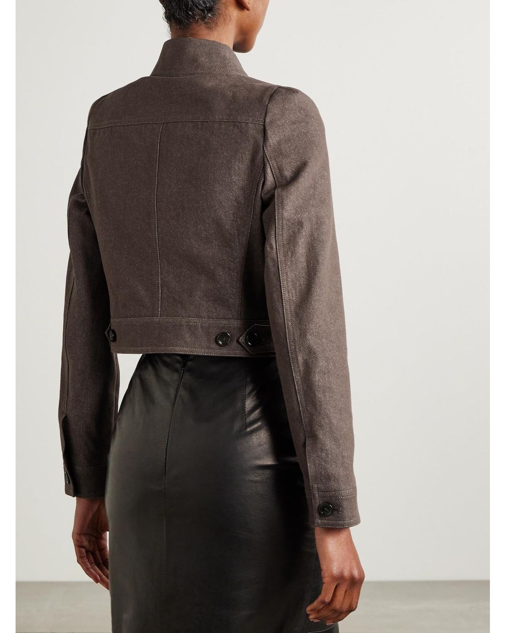 ジャケット MAX MARA CARPA CROP JACKET IN DENIM Denim-effect cropped jacket, brown | 