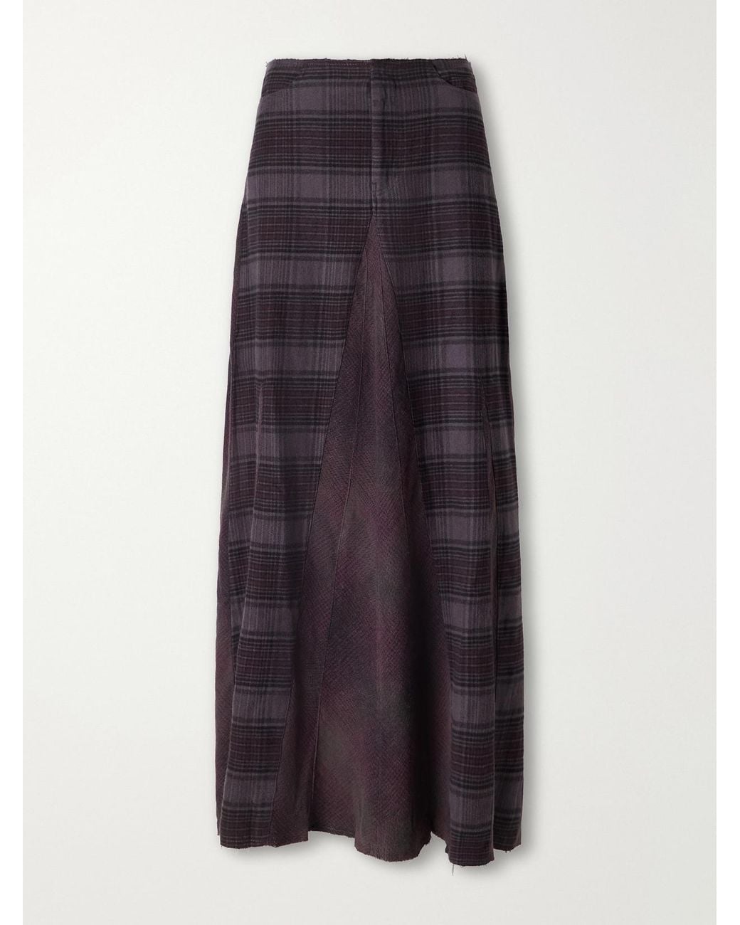 Our Legacy Purple Rebel Checked Cotton-Flannel Maxi Skirt