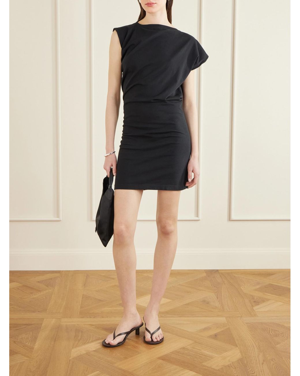 Agolde Black Beth Cotton-Jersey Mini Dress