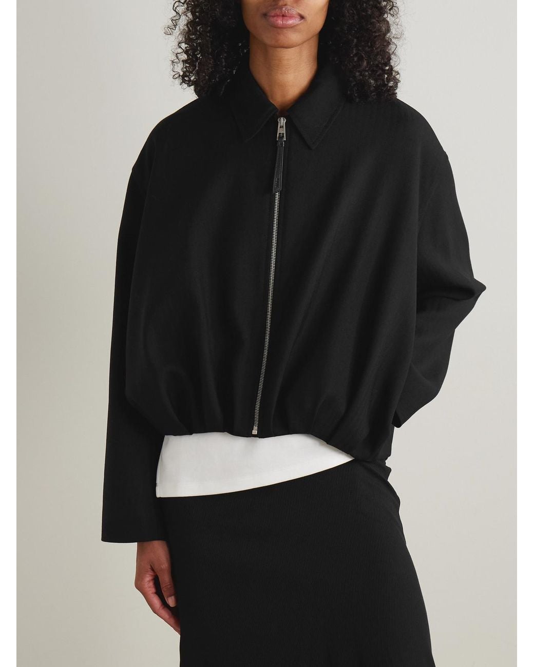 Loewe Black Herringbone Wool Jacket