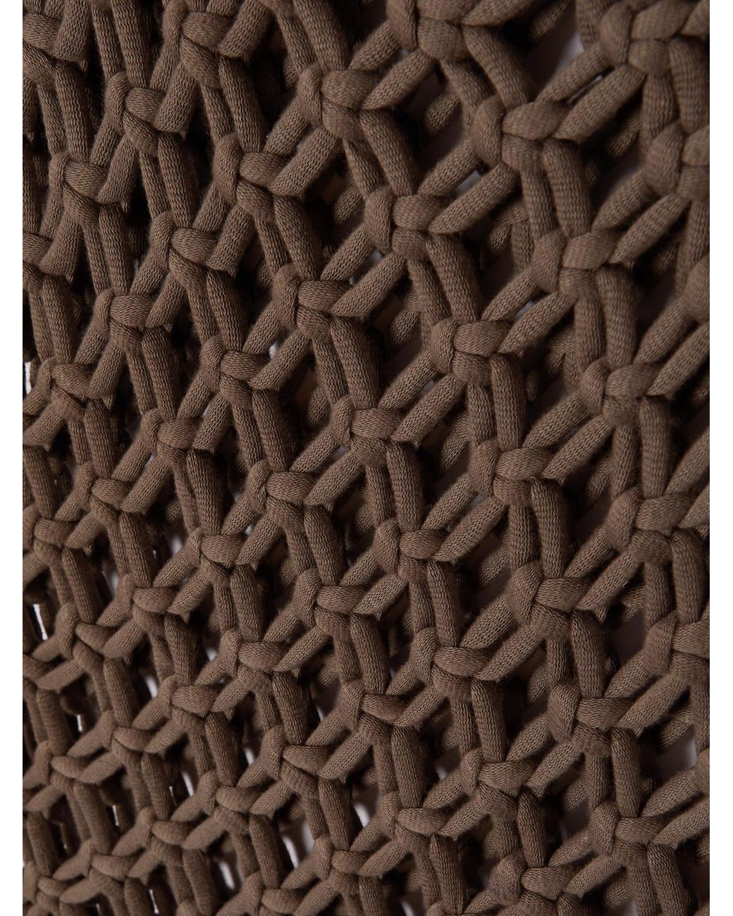 Alaïa Brown Macramé Cotton-Blend Midi Dress