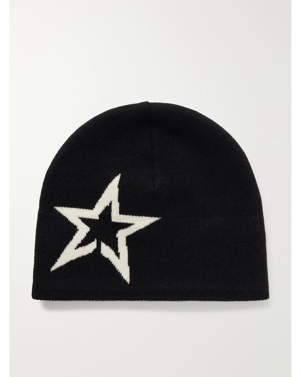 Perfect Moment Black Intarsia Wool-Blend Beanie