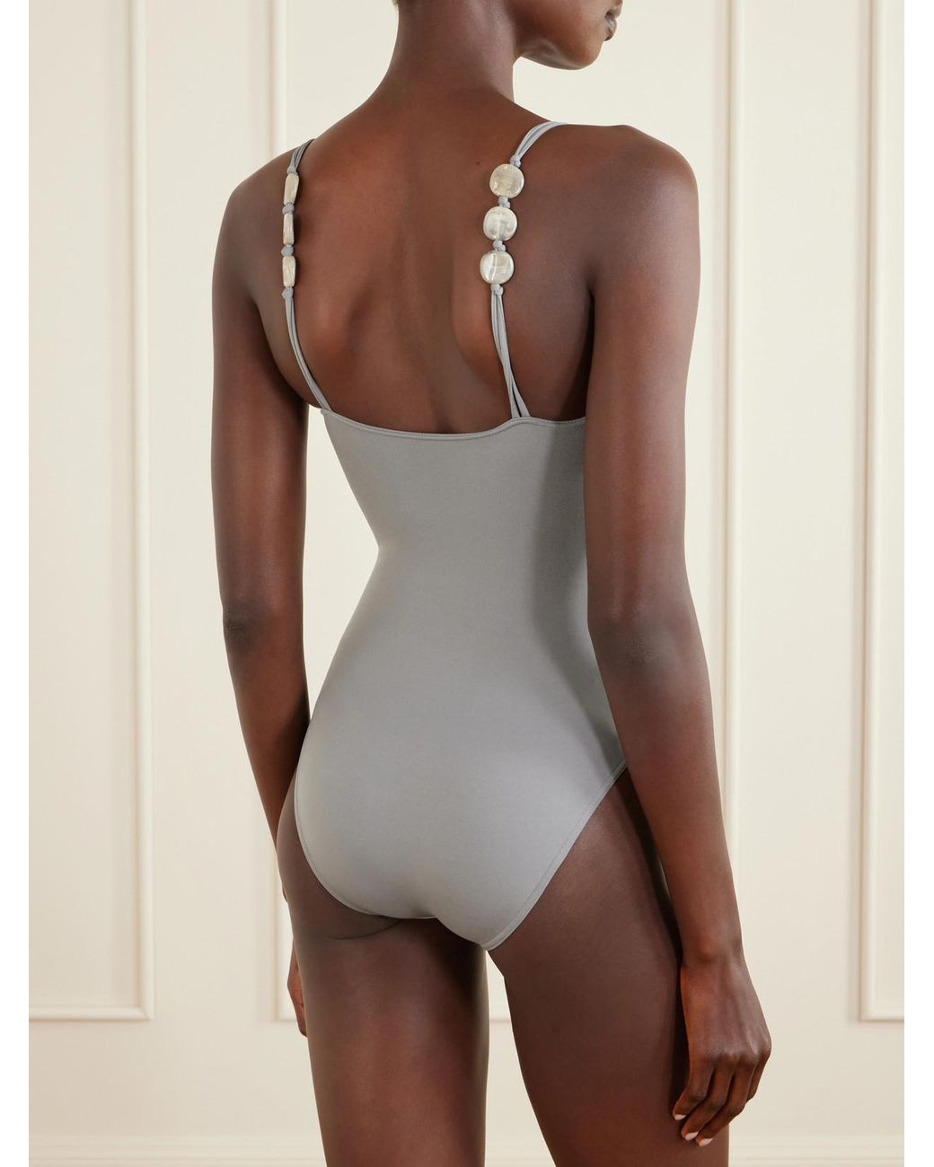 Eres Gray Lynda Bead-Embellished Swimsuit