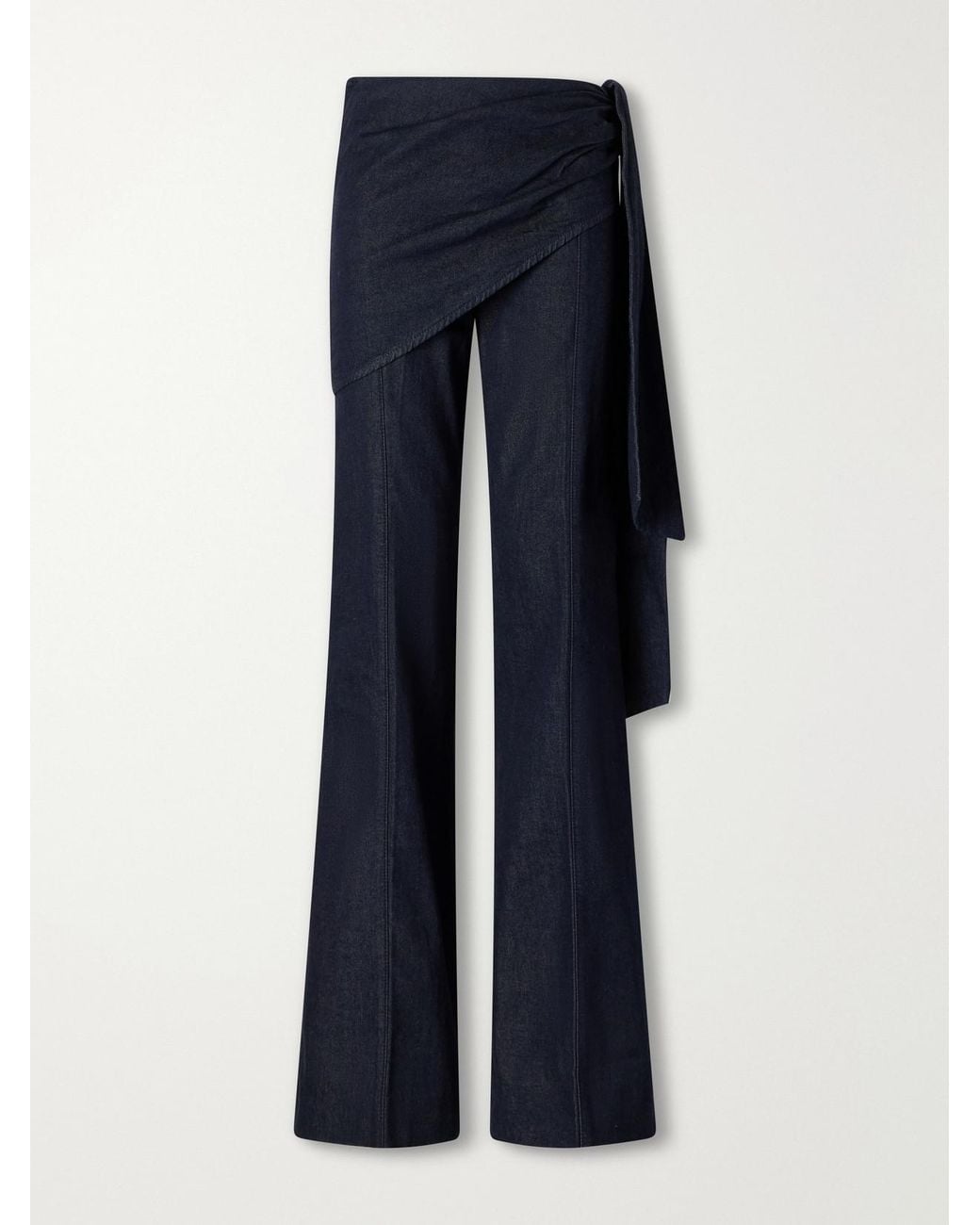 Zimmermann Blue Valiant Draped Flared Jeans