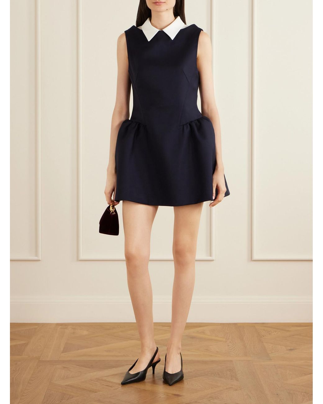 ShuShu/Tong Blue Patchwork Wool Mini Dress