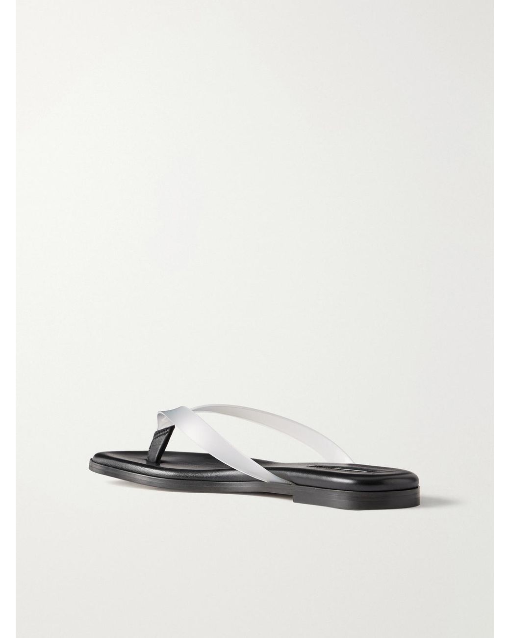 Emme Parsons Black Meta Leather Thong Sandals
