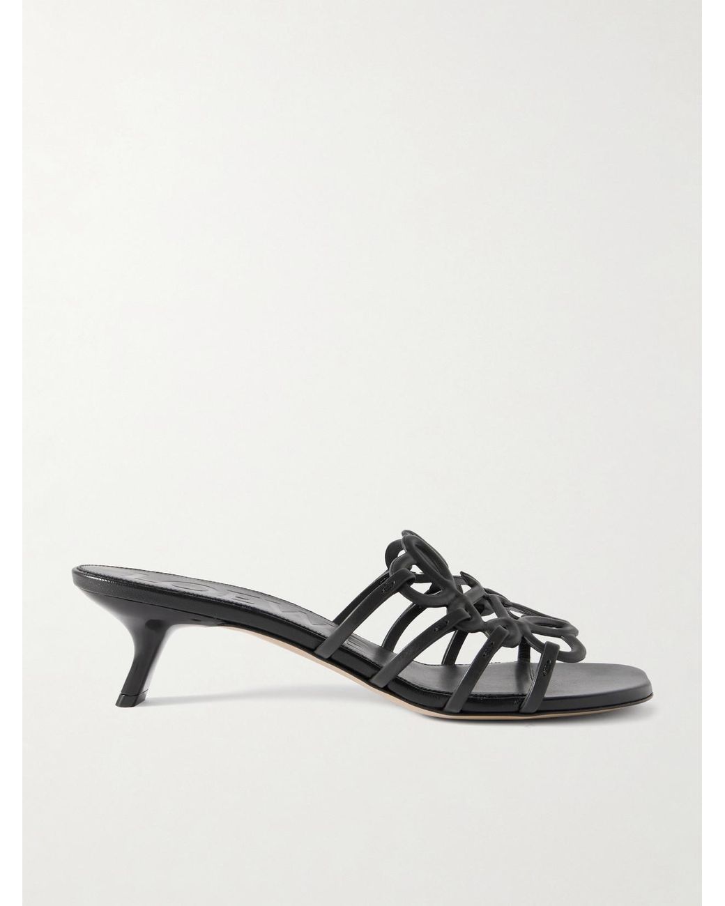 Loewe White Paula's Ibiza Petal Anagram Leather Sandals