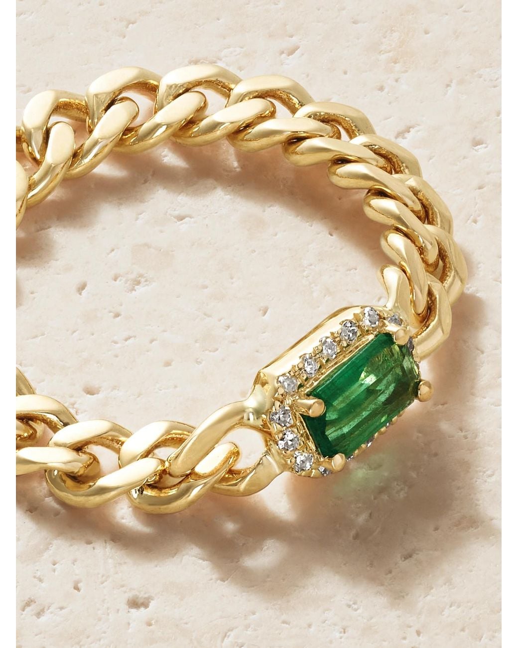 SHAY Natural 18-Karat, Emerald And Diamond Ring