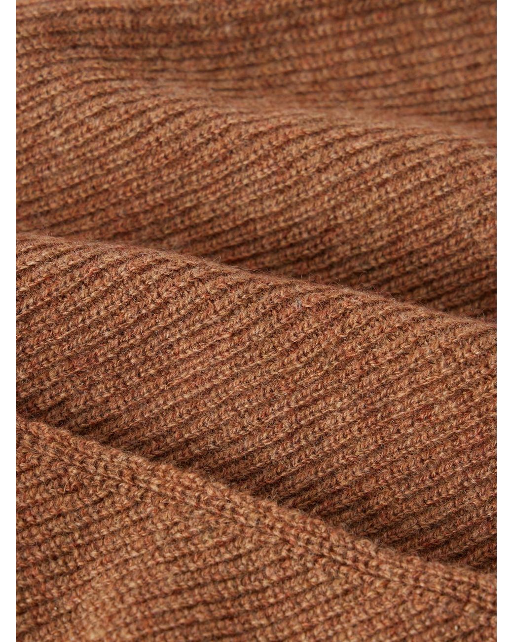 &Daughter Brown Fionn Ribbed Cashmere Scarf