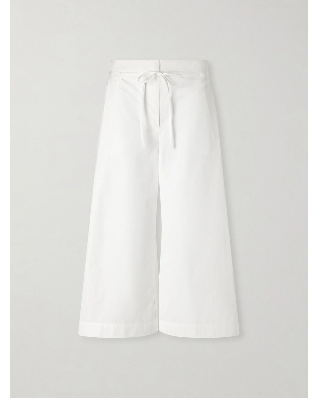Jacquemus White Le Marin High-Rise Cotton-Poplin Wide-Leg Shorts