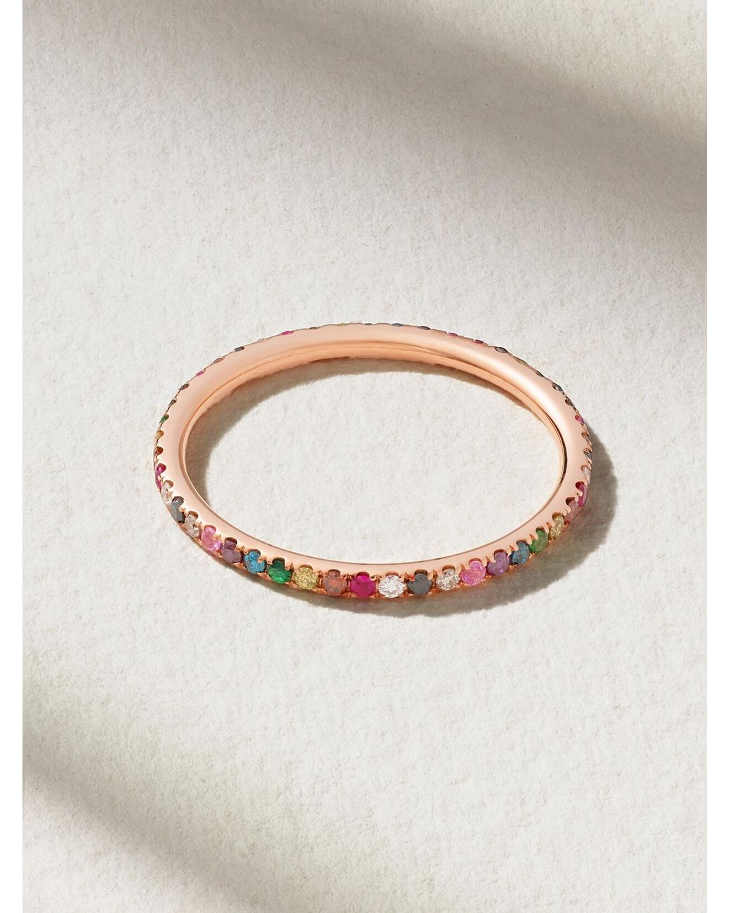Ileana Makri White Thread 18-Karat Rose-Stone Ring