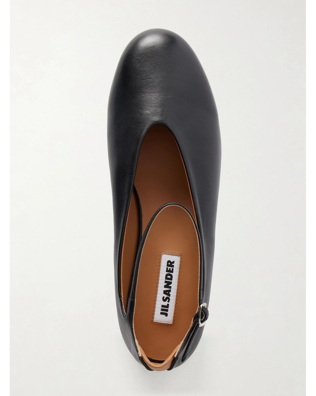 Jil Sander White Elyss Leather Ballet Flats