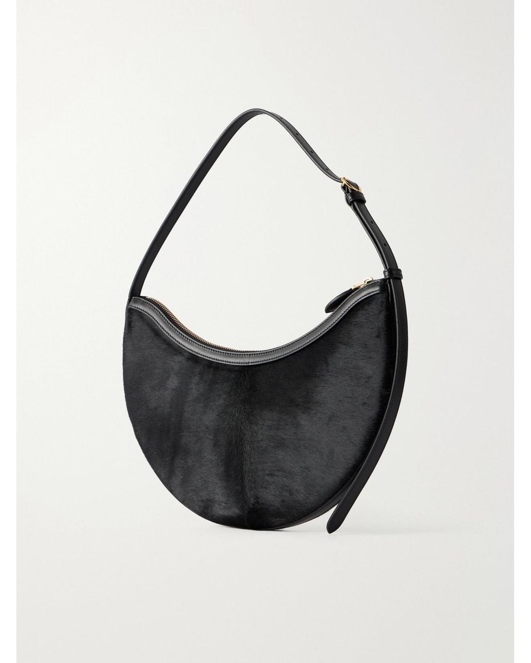 Alaïa Black Demi Lune Calf-Hair Shoulder Bag