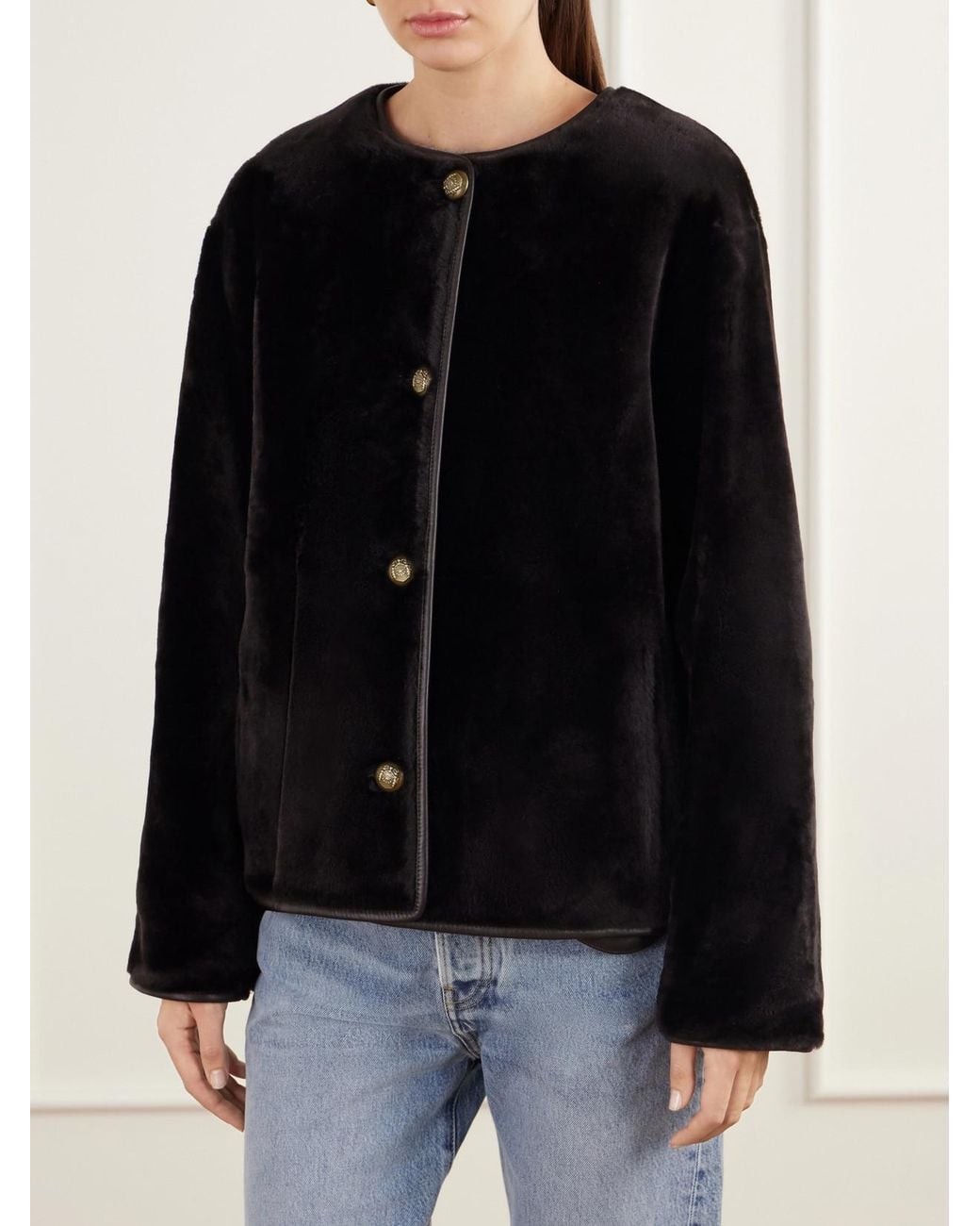 Arma Black Gloria Reversible Shearling And Leather Jacket