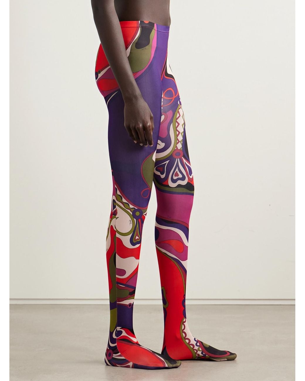 Emilio Pucci Red Printed Tights