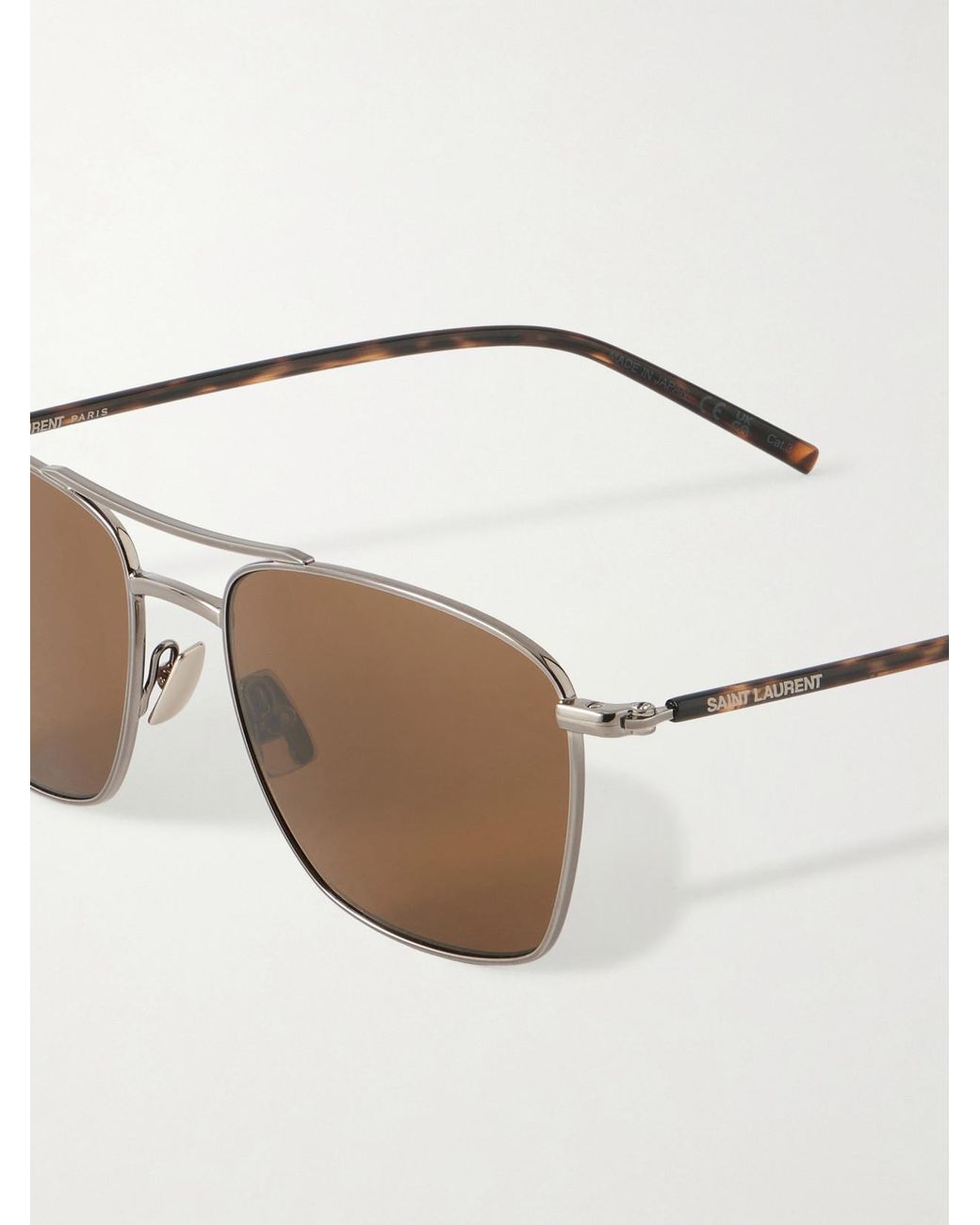 Saint Laurent Natural Sl 866 Square-Frame Metal Sunglasses