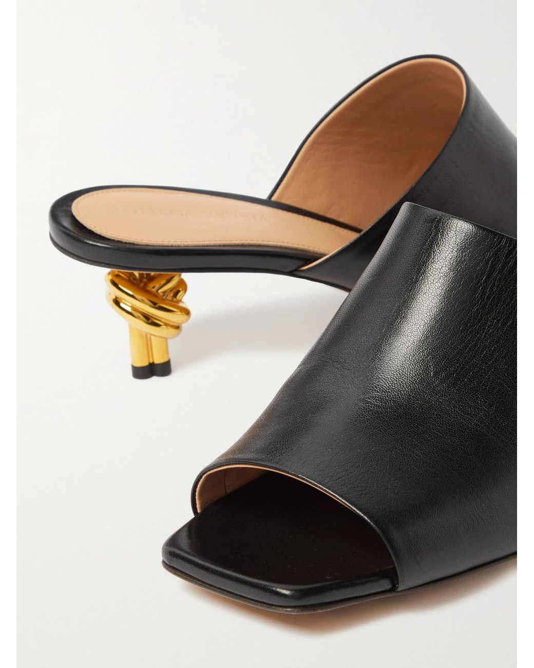 Bottega Veneta Black Knot Leather Mules
