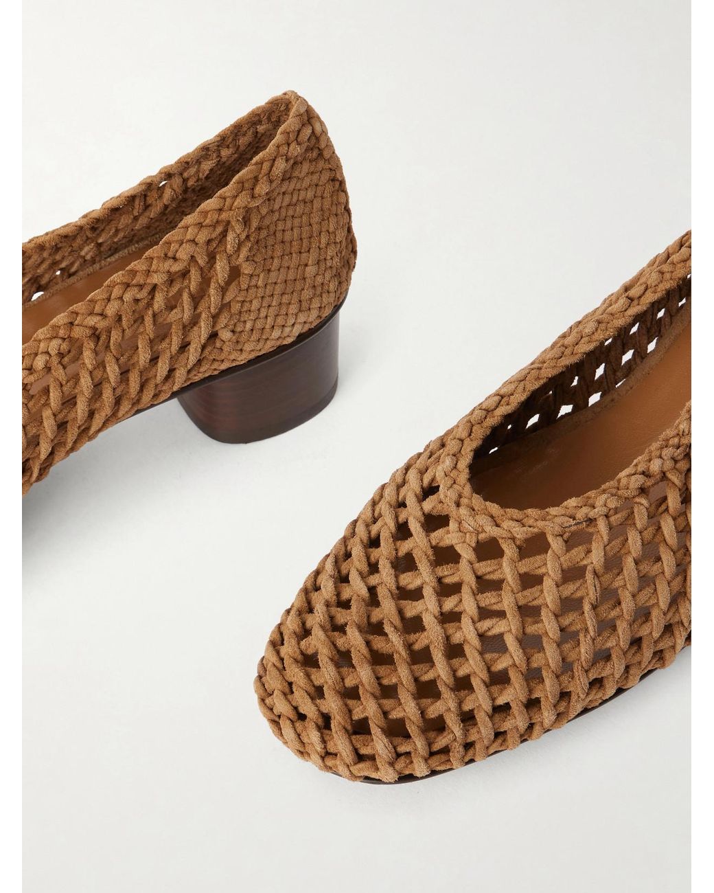 Le Monde Beryl Brown Woven 40 Suede Pumps
