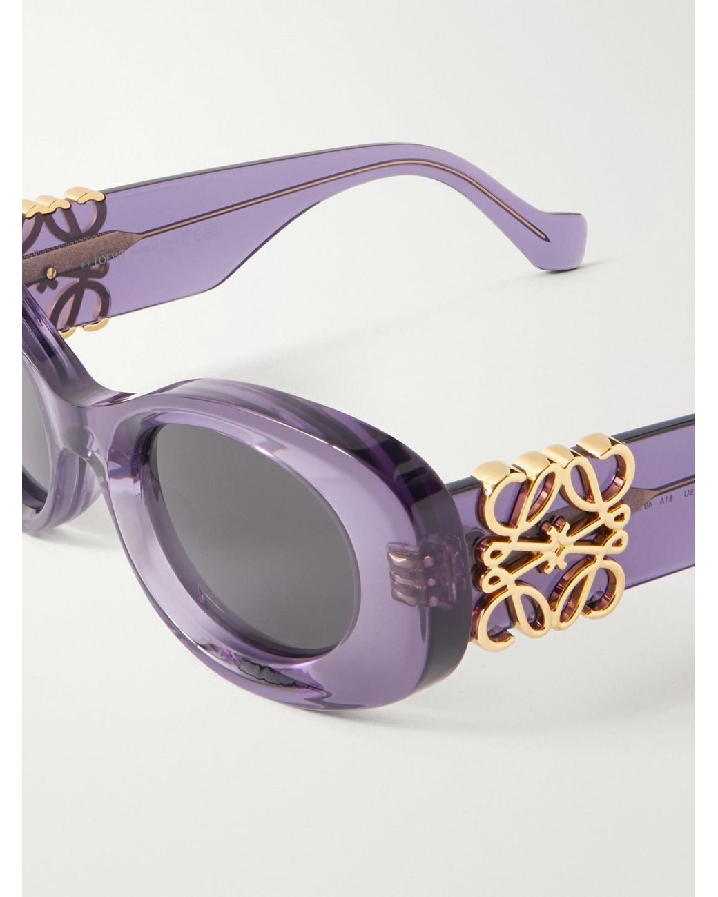 Loewe Purple Oval-Frame Acetate Sunglasses