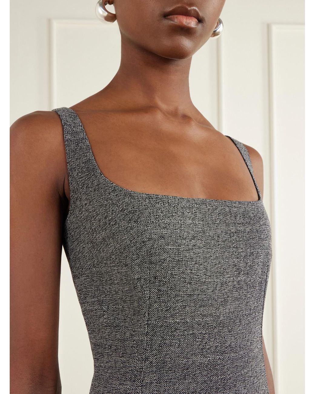 Dolce & Gabbana Gray Stretch-Wool Mini Dress