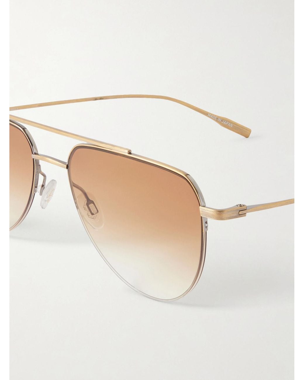 Barton Perreira Natural Mcnair Aviator-Style Metal Sunglasses