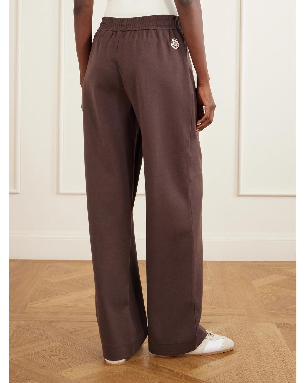 Moncler Brown Logo-Appliquéd Cotton-Blend Track Pants