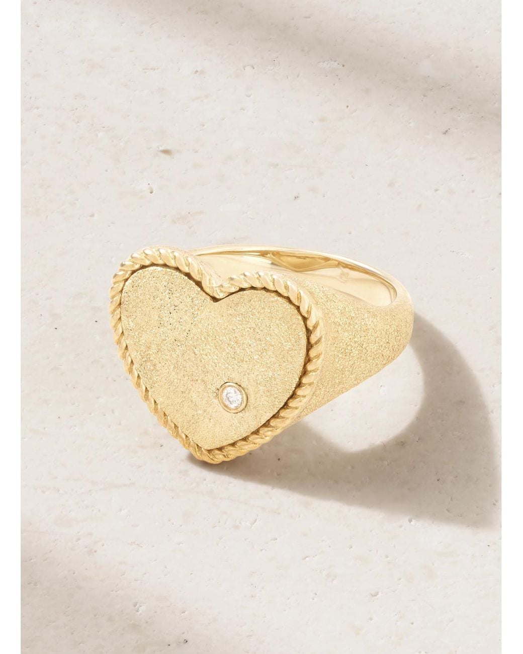 Yvonne Léon Natural Coeur Pailletee 9-Karat Diamond Ring