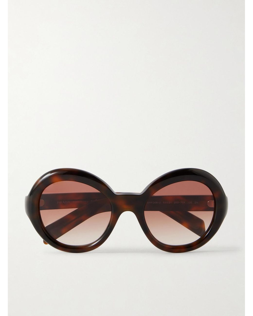 Prada Brown Round-Frame Acetate Sunglasses