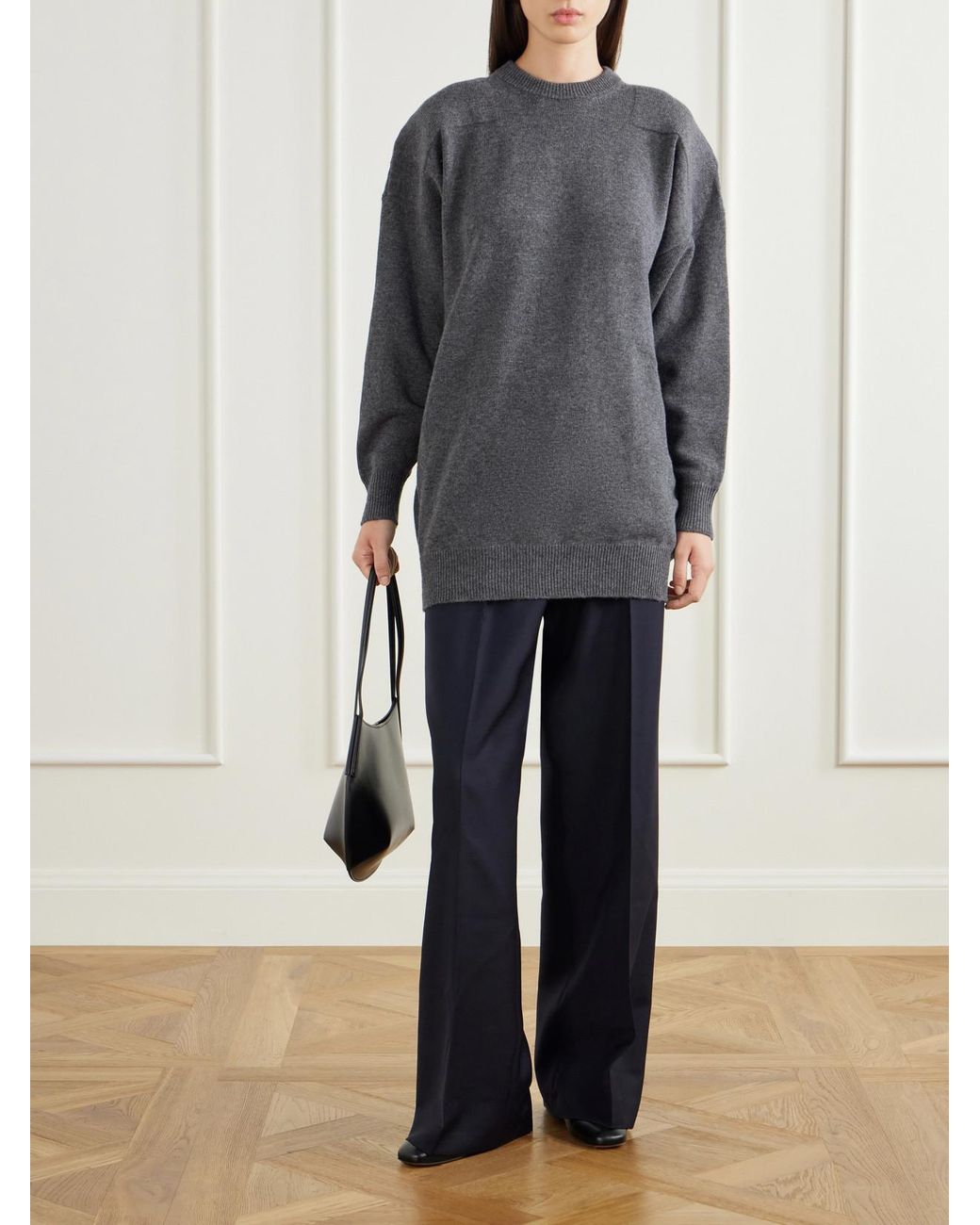 Jil Sander Blue Wool And Mohair-Blend Canvas Wide-Leg Pants