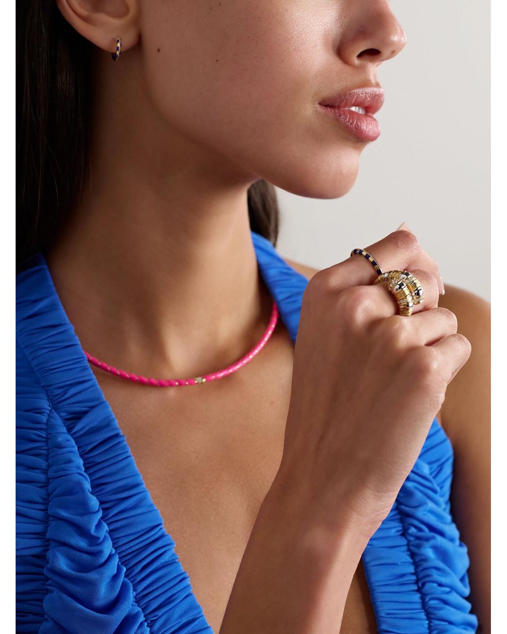 Yvonne Léon Natural Nano Alliance 9-Karat And Enamel Ring