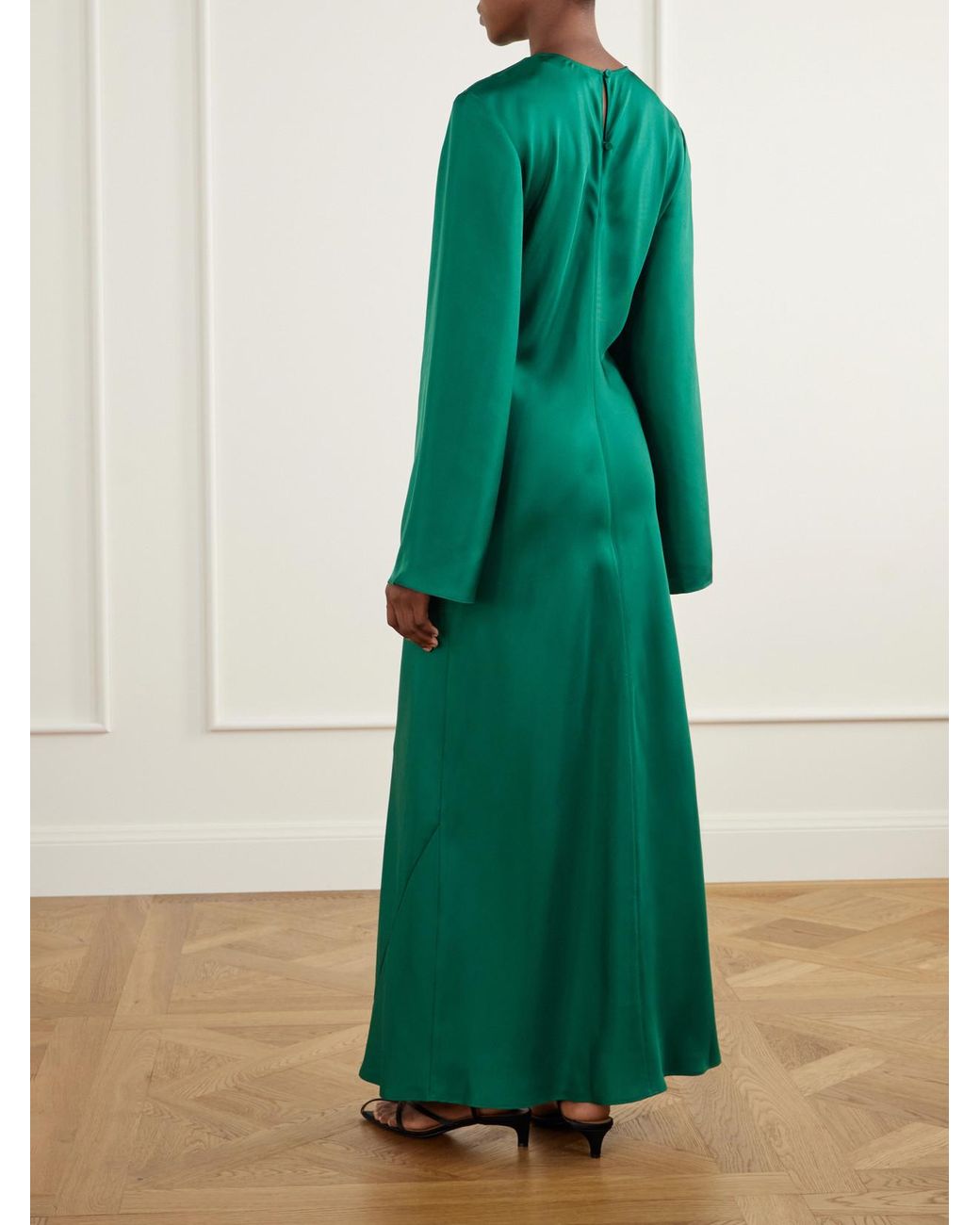 Rohe Green Silk-Satin Maxi Dress