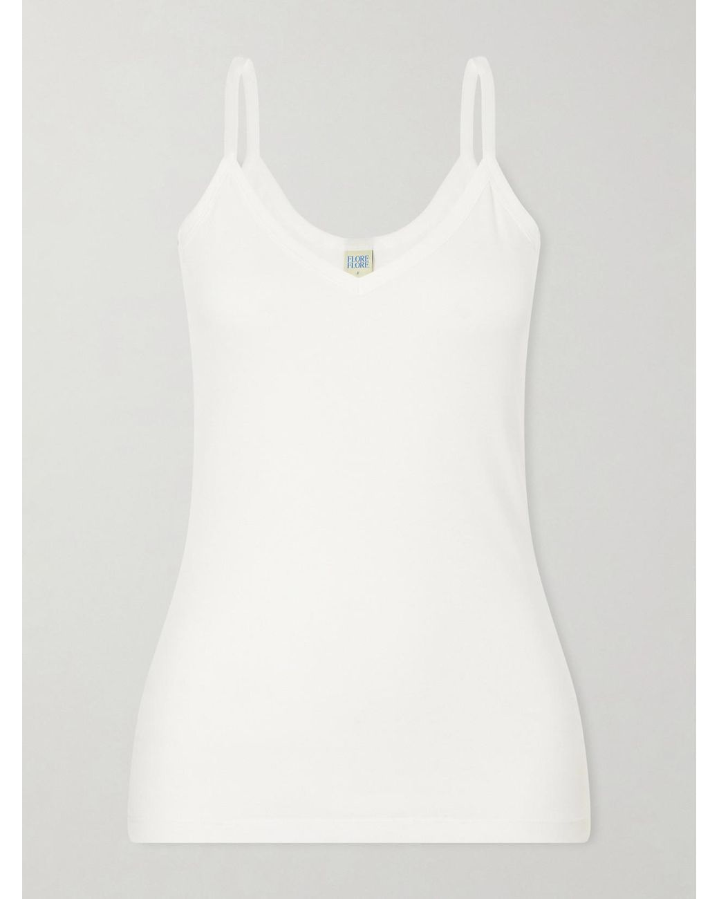 Flore Flore White Isla Organic Cotton-Jersey Camisole