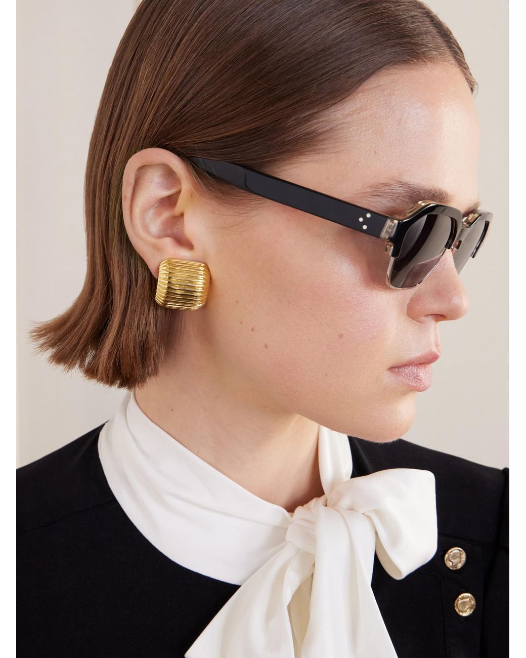 Céline Black Square-Frame Acetate Sunglasses