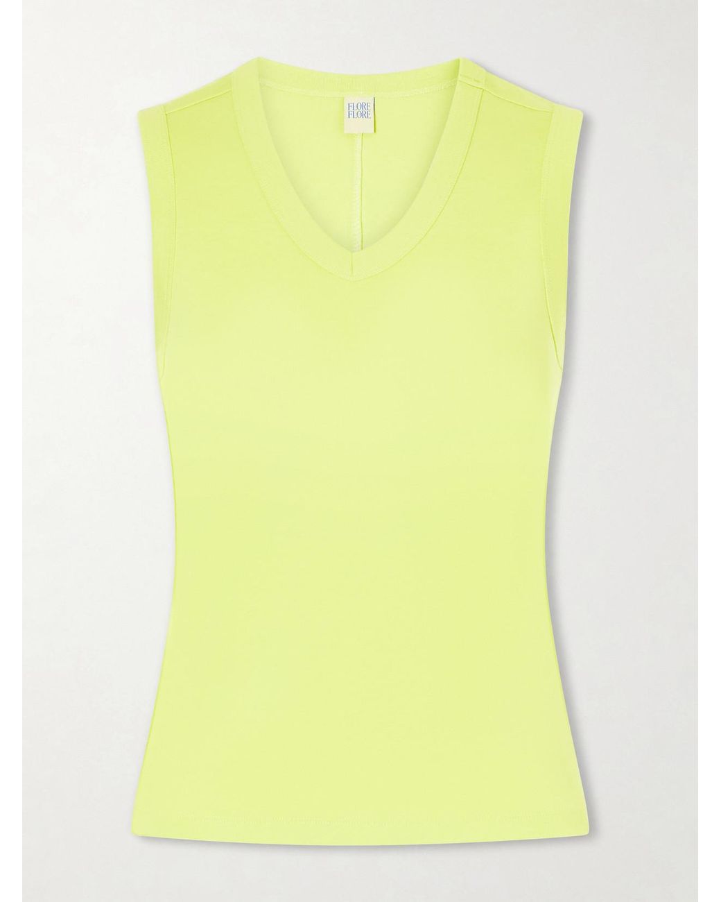 Flore Flore Yellow Jill Organic Cotton-Jersey Tank Top