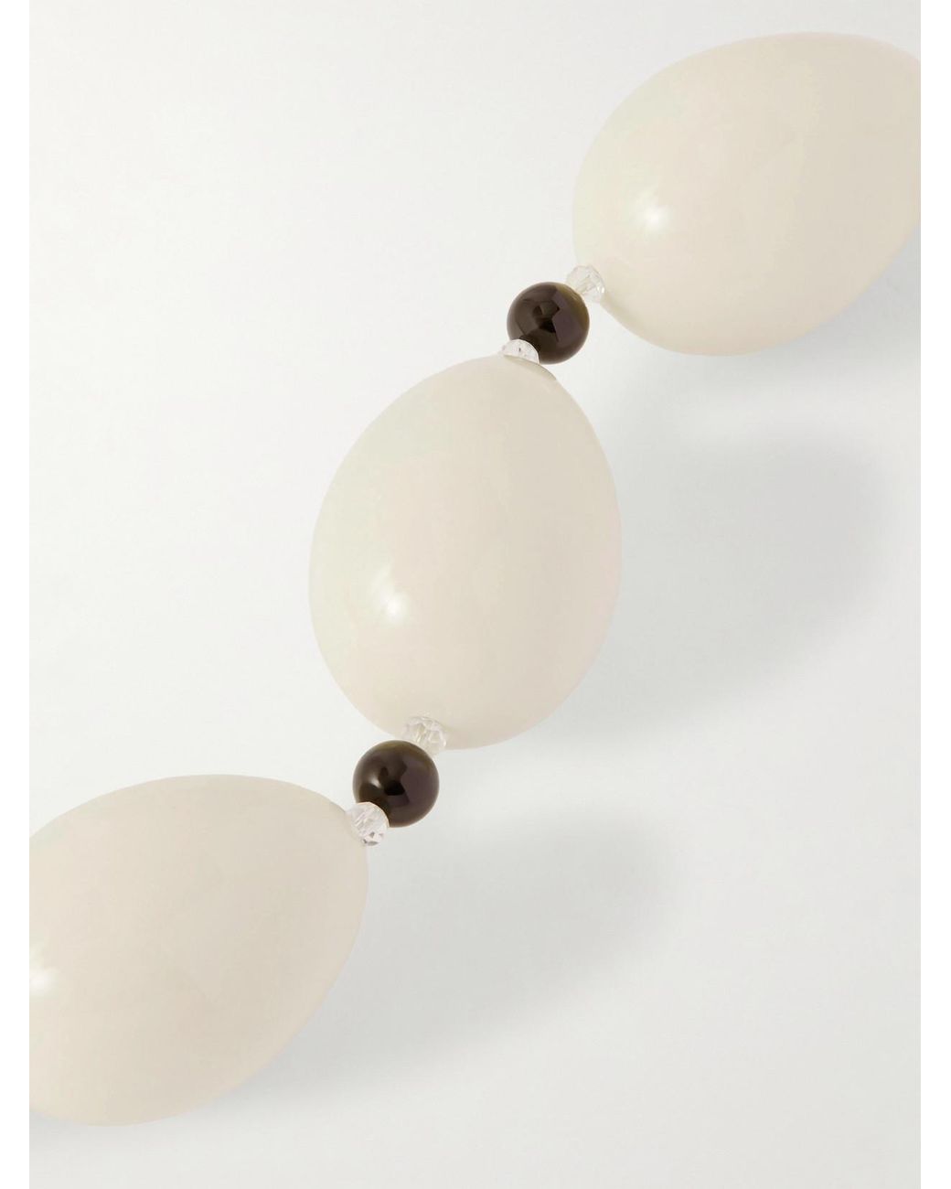 Gohar World Natural Host Egg, Porcelain And Quartz Necklace