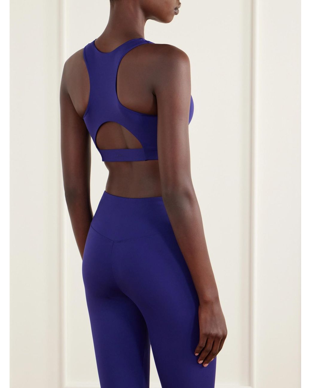 Eres Blue Marie-José Cutout Embroidered Stretch-Jersey Sports Bra