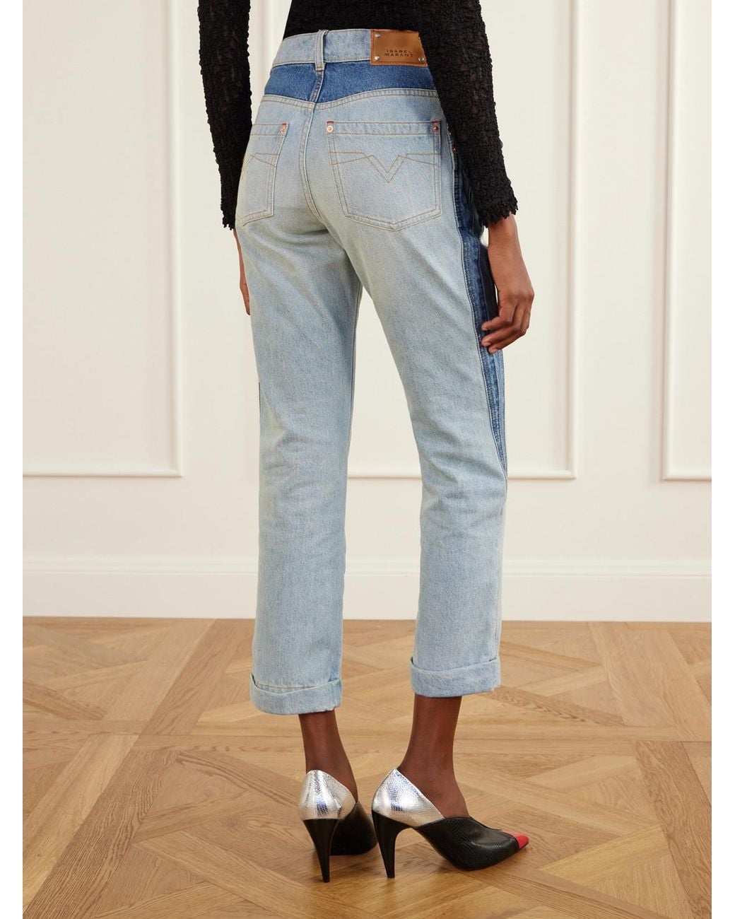 Isabel Marant Blue Revene Cropped Mid-Rise Straight-Leg Jeans