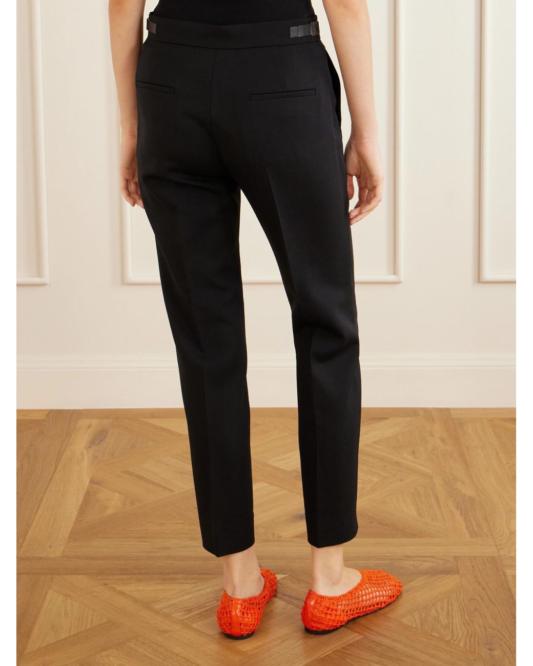 Max Mara Blue Acino Wool-Blend Mid-Rise Slim-Leg Pants