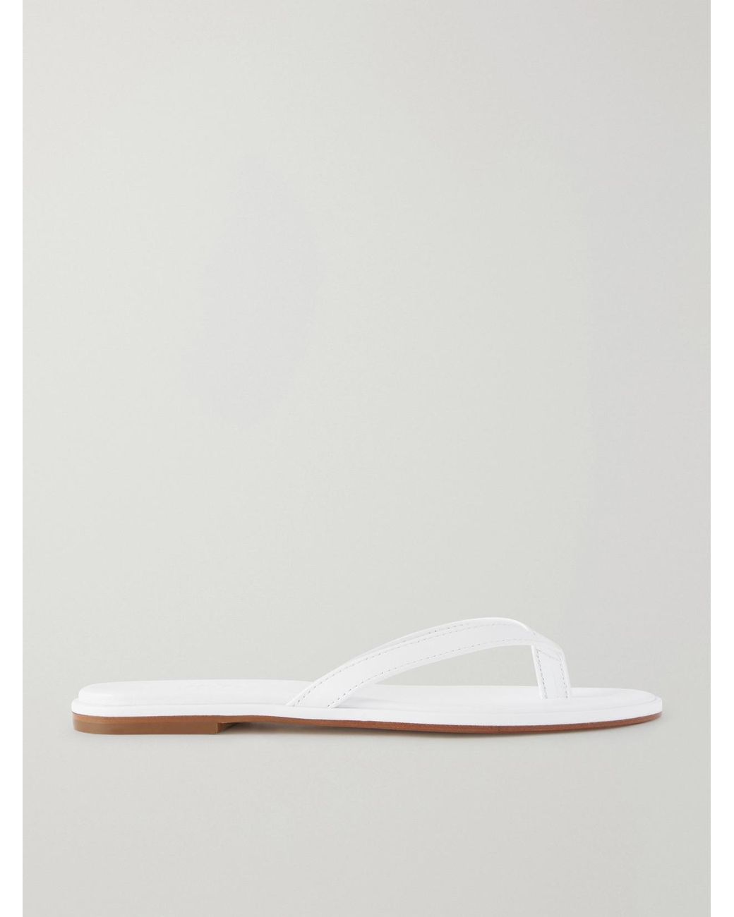 Aeyde White Melody Leather Flip Flops